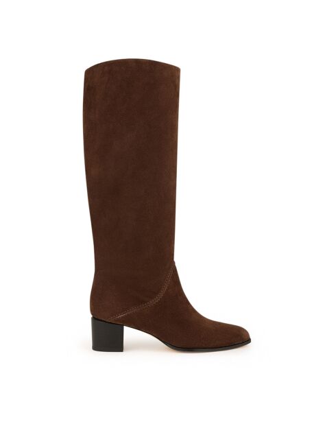 Bottes en Cuir Suede 45MM brunes