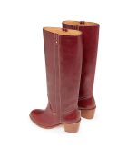 Bottes Camarguaises en Cuir Tannage Végétal 60MM betterave - Talon 6 cm