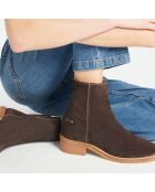 Bottines en Suede 40MM brunes - Talon 4 cm