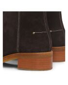 Bottines en Suede 40MM brunes - Talon 4 cm