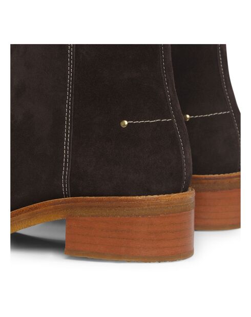 Bottines en Suede 40MM brunes - Talon 4 cm
