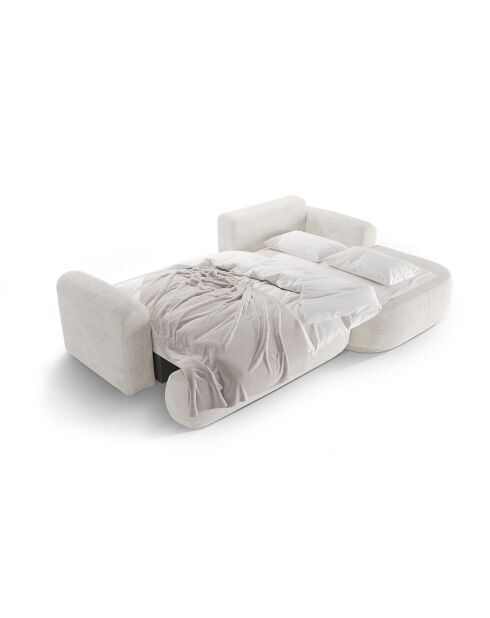 Canapé Angle Droit Modulable convertible Adriana 5 Places beige clair - 271x174x94 cm