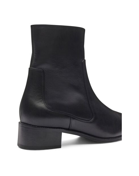 Boots en Cuir N°67 noires - Talon 3 cm