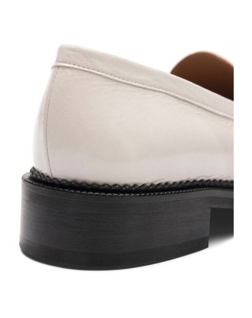 Mocassins en en Cuir Vernis N°82 blancs - Talon 3 cm