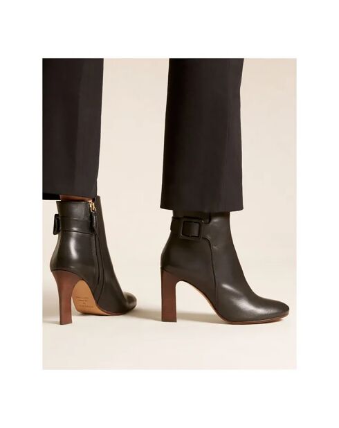 Bottines en Cuir N°89 noires - Talon 9 cm
