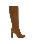 Bottes en Suède N°91 brun kaki - Talon 9 cm