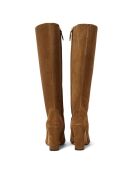 Bottes en Suède N°91 brun kaki - Talon 9 cm