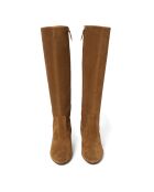 Bottes en Suède N°91 brun kaki - Talon 9 cm