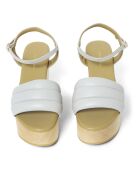 Sandales compensées en Cuir Wedge grises