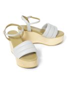 Sandales compensées en Cuir Wedge grises
