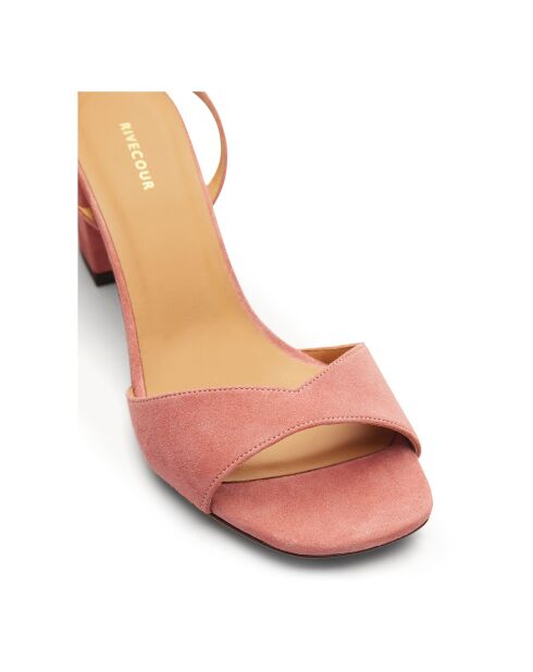 Suede sandalen nr. 333 blush - hak van 6 cm