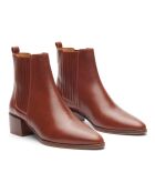 Bottines en Cuir N°408 cognac - Talon 4.5 cm
