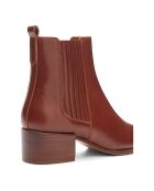 Bottines en Cuir N°408 cognac - Talon 4.5 cm