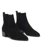Bottines en Suède N°408 noires - Talon 4.5 cm