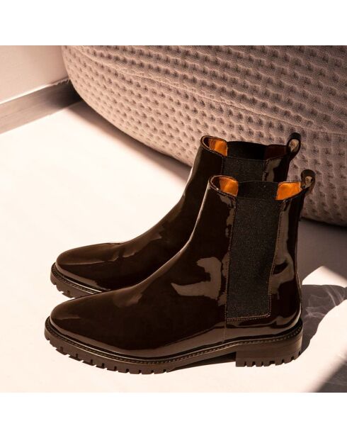 Bottines en Cuir Vernis N°500 marron