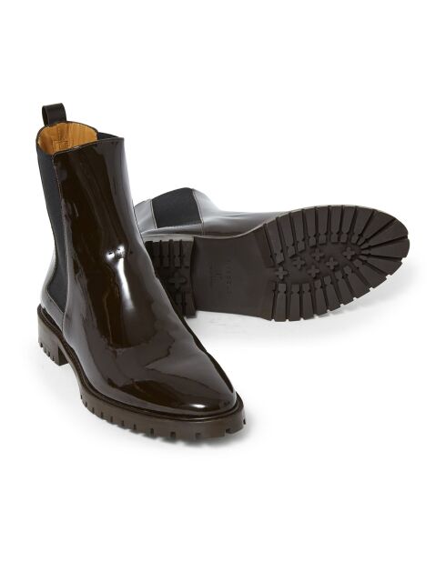 Bottines en Cuir Vernis N°500 marron