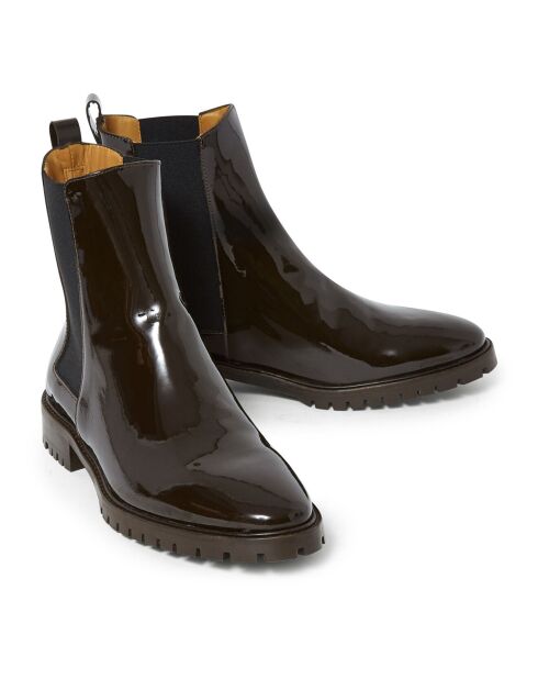 Bottines en Cuir Vernis N°500 marron