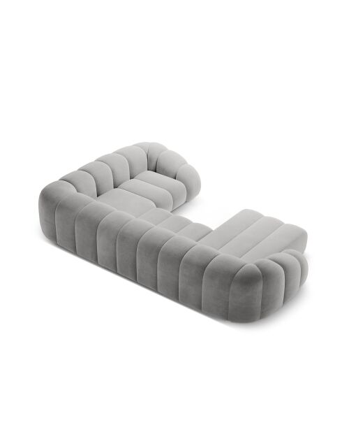 Panorama-Sofa (linke Seite) Velvet Lyna 6-Sitzer Grau - 355x225x72 cm