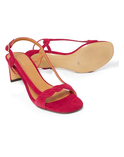 Sandales en Suede N°599 roses - Talon 6 cm