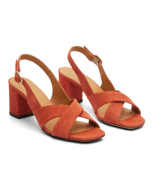 Sandales en Suede N°652 épice - Talon 6 cm