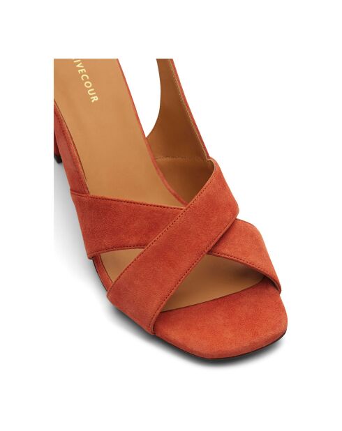 Sandales en Suede N°652 épice - Talon 6 cm