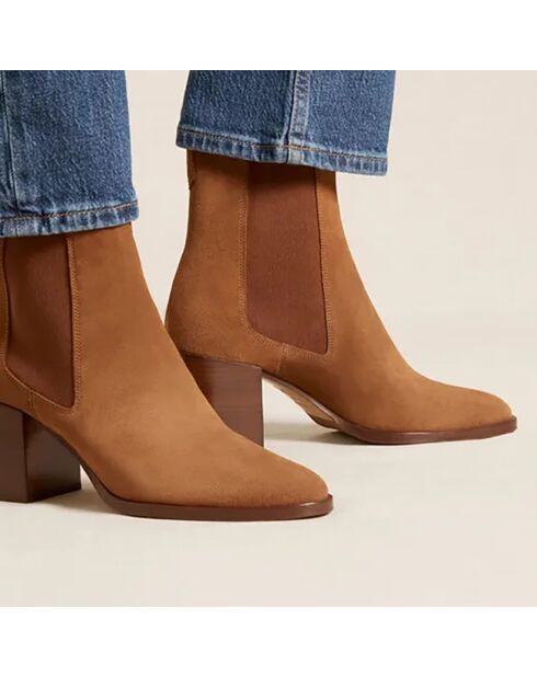 Bottines en Cuir N°663 noisette - Talon 6.5 cm