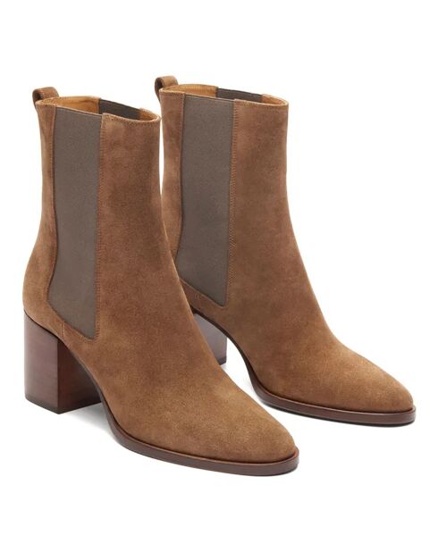 Bottines en Cuir N°663 noisette - Talon 6.5 cm