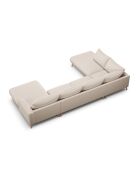 Canapé Panoramique Gauche Ouvert Margot 6 Places beige - 365x235x75 cm