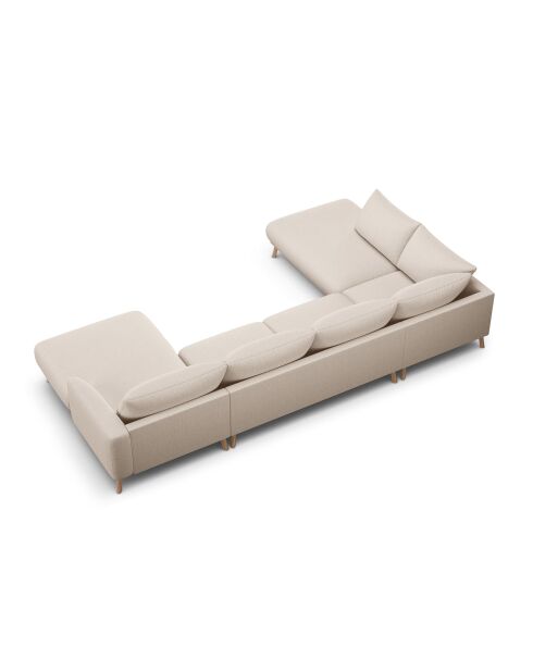 Canapé Panoramique Gauche Ouvert Margot 6 Places beige - 365x235x75 cm