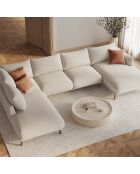 Canapé Panoramique Gauche Ouvert Margot 6 Places beige - 365x235x75 cm