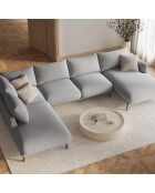 Canapé Panoramique Gauche Ouvert Margot 6 Places ash melange - 365x235x75 cm