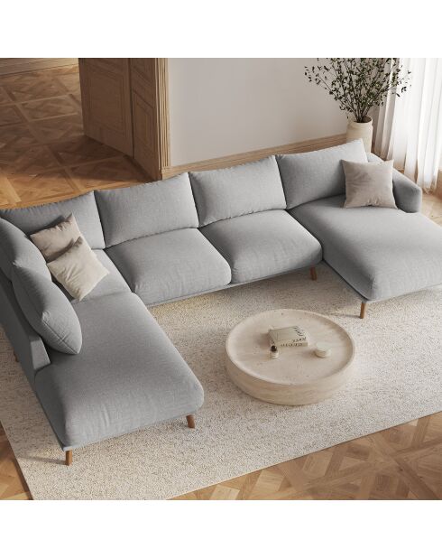 Canapé Panoramique Gauche Ouvert Margot 6 Places ash melange - 365x235x75 cm