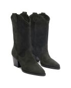 Bottes en Suède N°706 gris foncé - Talon 6 cm