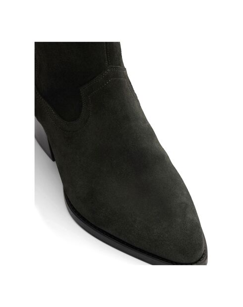 Bottes en Suède N°706 gris foncé - Talon 6 cm