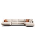 Canapé Panoramique Droit Ouvert Margot 6 Places beige - 365x235x75 cm