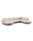 Canapé Panoramique Droit Ouvert Margot 6 Places beige - 365x235x75 cm