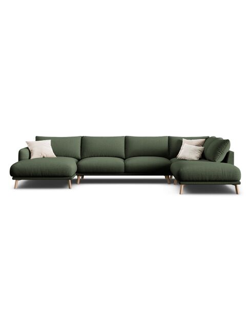 Canapé Panoramique Droit Ouvert Margot 6 Places vert mousse - 365x235x75 cm