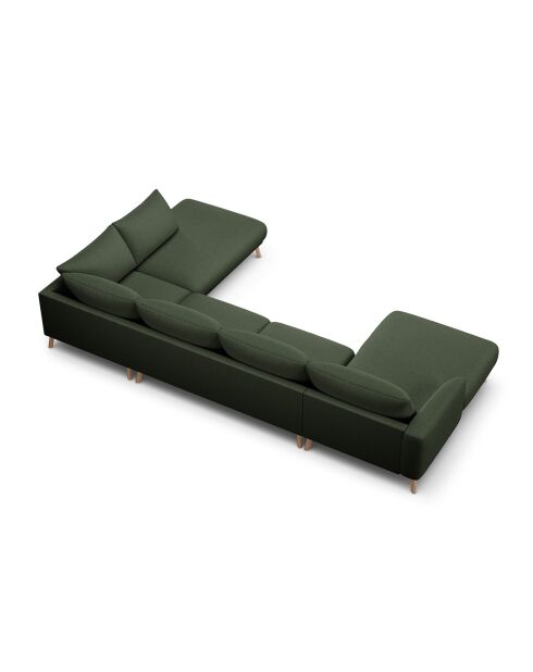 Canapé Panoramique Droit Ouvert Margot 6 Places vert mousse - 365x235x75 cm