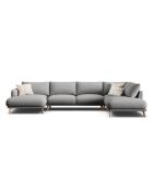 Canapé Panoramique Droit Ouvert Margot 6 Places ash melange - 365x235x75 cm