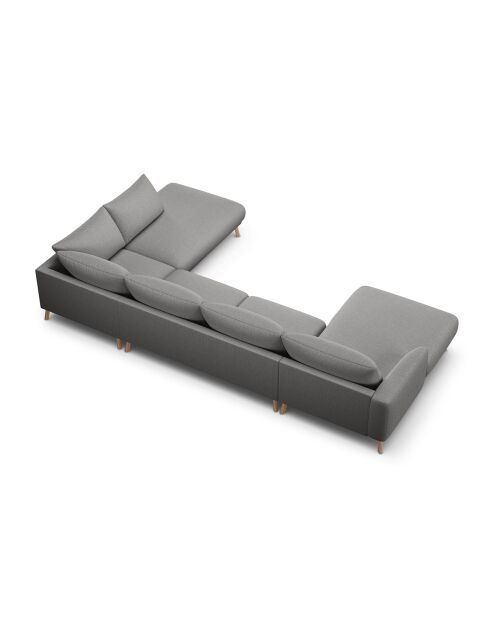 Canapé Panoramique Droit Ouvert Margot 6 Places ash melange - 365x235x75 cm