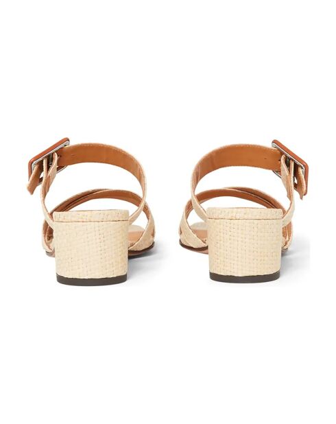 Mules en Raphia N°904 naturelles - Talon 4 cm