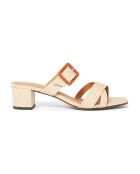 Mules en Raphia N°904 naturelles - Talon 4 cm