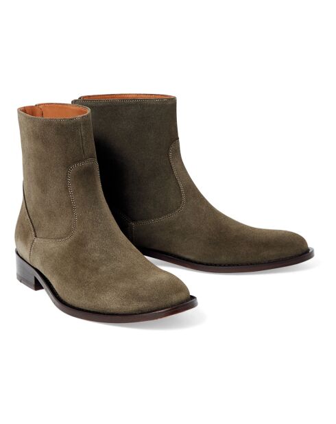 Bottines en Daim 7520 vert kaki