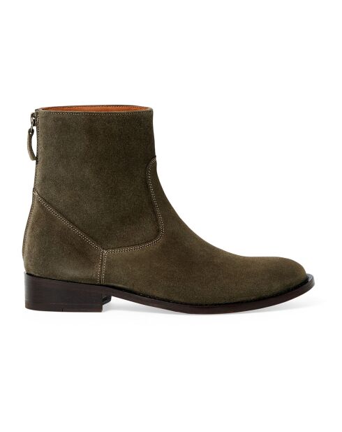 Bottines en Daim 7520 vert kaki