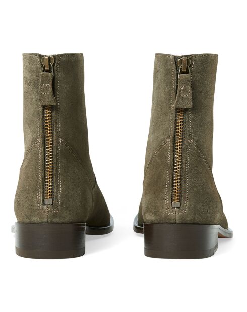 Bottines en Daim 7520 vert kaki