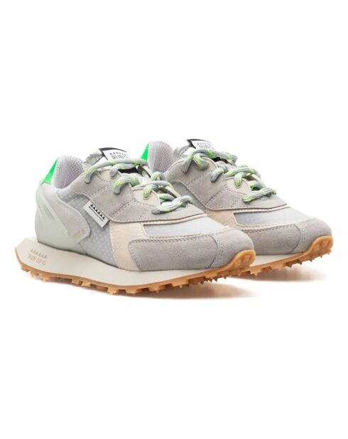 Bodrum Pure Leather Sneakers Fluo Groen/Grijs