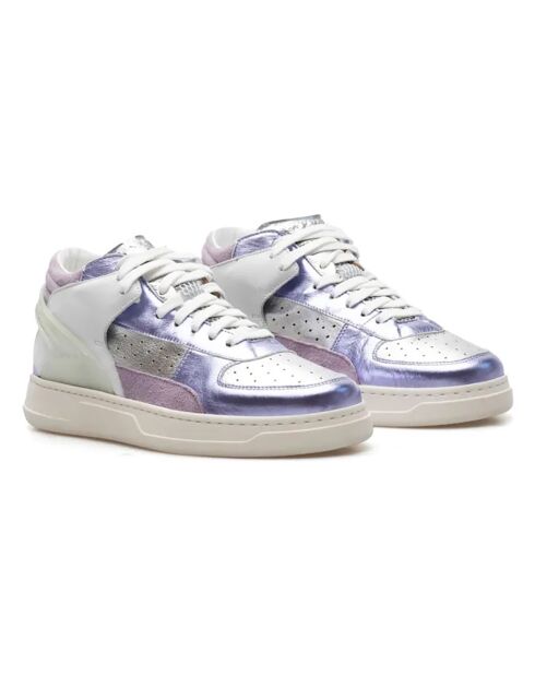 Paarse, lage leren sneakers van Wandering Metal