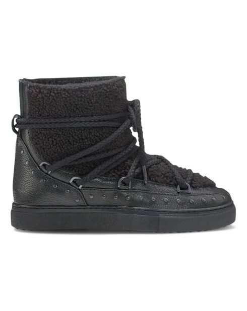 Boots en Cuir Curly Fourrées noires