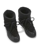 Boots en Cuir Curly Fourrées noires