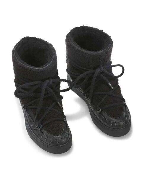 Boots en Cuir Curly Fourrées noires